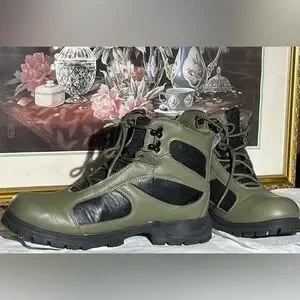 FILA EVERPOINT Green and Black Hiking Boots Fila Everpoint 1HM00557-301 Mens Green Synthetic Lace Up  main image 4